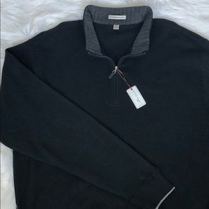 NWT Peter Millar Quarter Zip Pullover Black XL